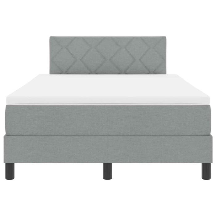 Pat cu arcuri cu headboard Gri deschis 120 x 190 cm țesătură WALTI