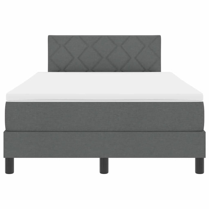 Pat boxspring cu saltea Gri închis 120 x 190 cm țesătură - WALTI WALTI
