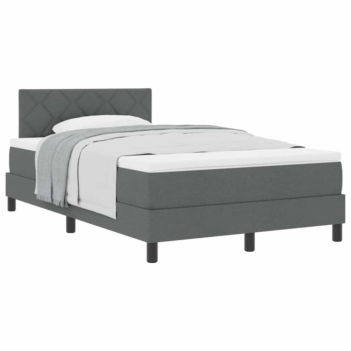 Pat boxspring cu saltea Gri închis 120 x 190 cm țesătură - WALTI WALTI