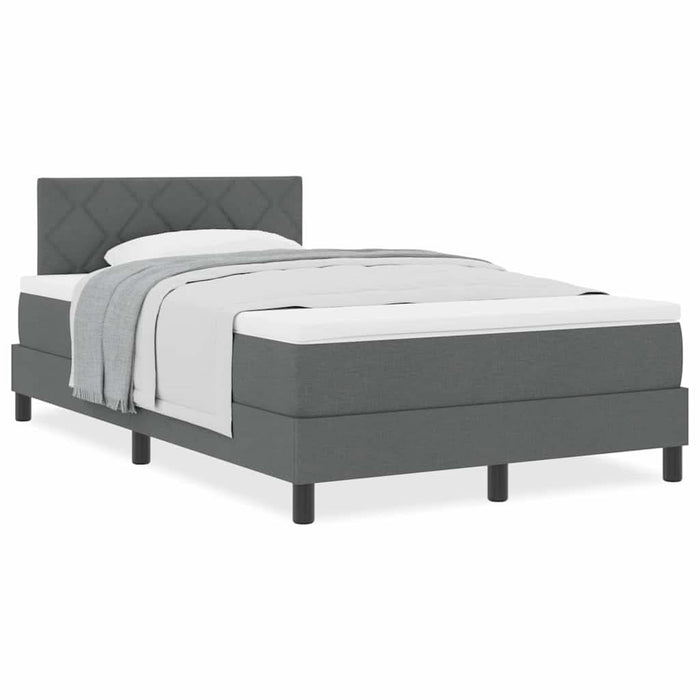 Pat boxspring cu saltea Gri închis 120 x 190 cm țesătură - WALTI WALTI
