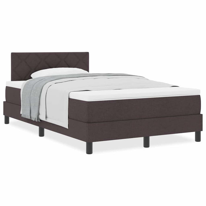 Pat boxspring cu saltea Maro închis 120 x 190 cm țesătură - WALTI WALTI