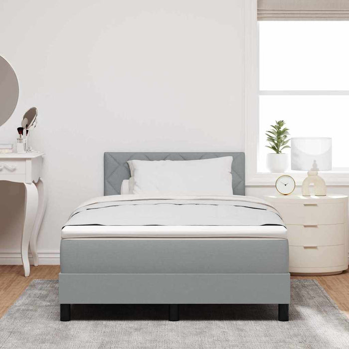 Pat cu arcuri cu headboard Gri deschis 120 x 200 cm țesătură WALTI