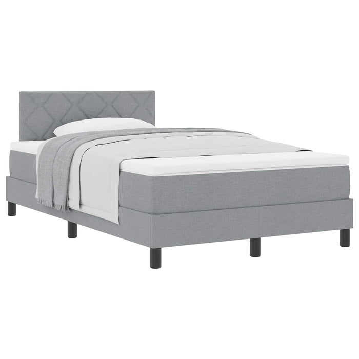 Pat cu arcuri cu headboard Gri deschis 120 x 200 cm țesătură WALTI