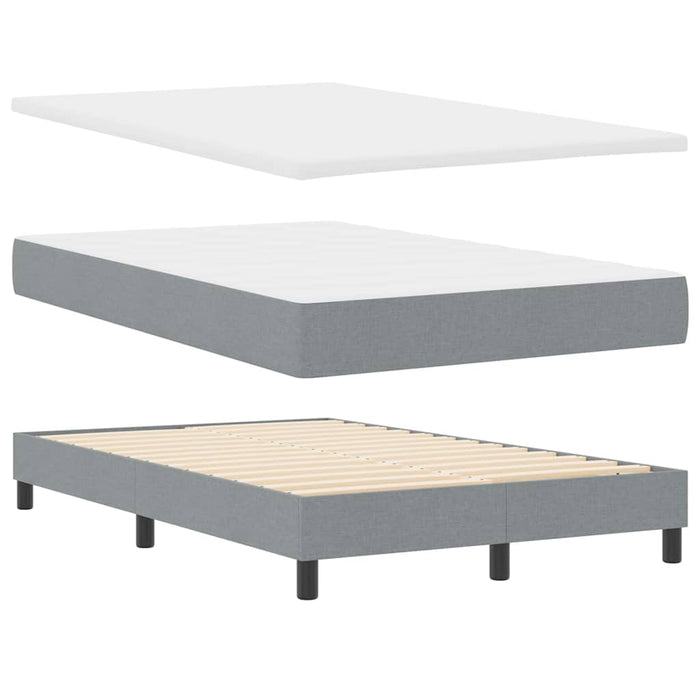 Pat cu arcuri cu headboard Gri deschis 120 x 200 cm țesătură WALTI