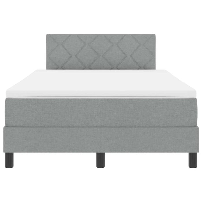 Pat cu arcuri cu headboard Gri deschis 120 x 200 cm țesătură WALTI