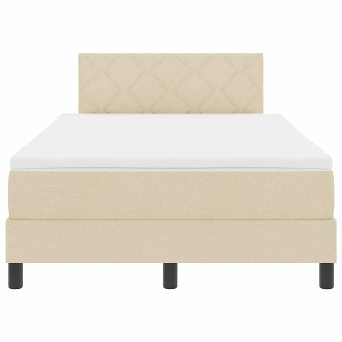 Pat boxspring cu saltea cu saltea Crem 120 x 200 cm țesătură - WALTI WALTI