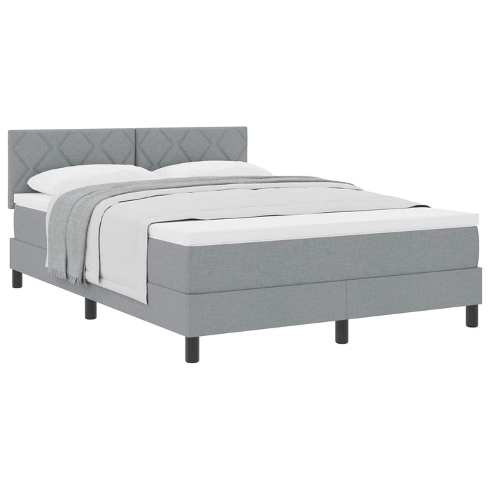 Pat cu arcuri cu headboard Gri deschis 140 x 200 cm țesătură WALTI