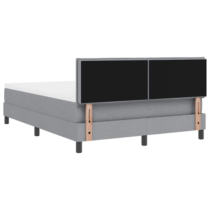 Pat cu arcuri cu headboard Gri deschis 140 x 200 cm țesătură WALTI
