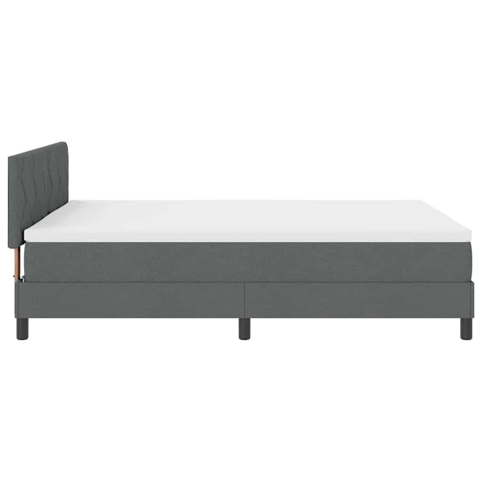 Pat cu arcuri cu headboard Gri închis 140 x 200 cm țesătură WALTI