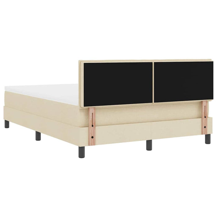Pat cu arcuri cu pernă cu headboard Crem 160 x 200 cm țesătură WALTI