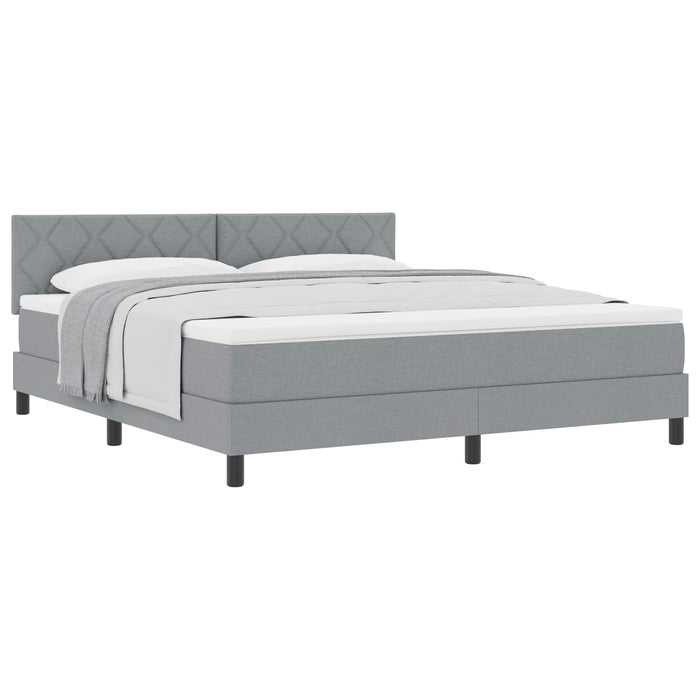 Pat cu arcuri cu headboard Gri deschis 180 x 200 cm țesătură WALTI