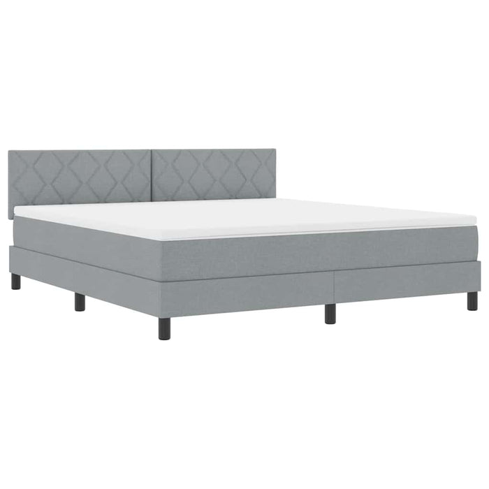 Pat cu arcuri cu headboard Gri deschis 180 x 200 cm țesătură WALTI
