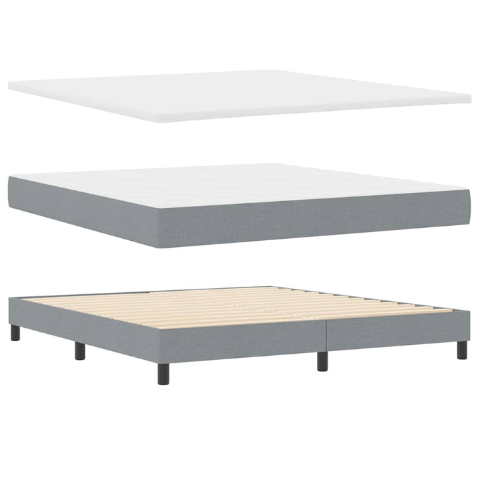 Pat cu arcuri cu headboard Gri deschis 180 x 200 cm țesătură WALTI