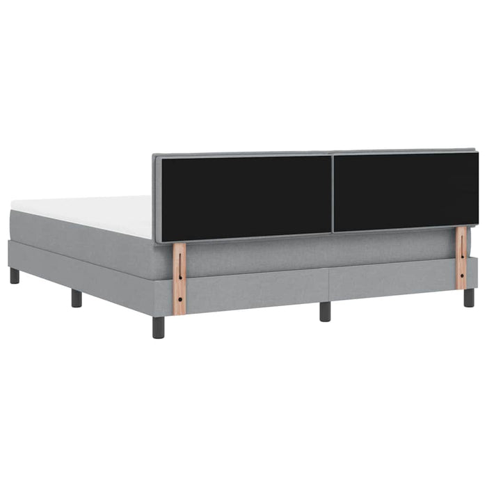 Pat cu arcuri cu headboard Gri deschis 180 x 200 cm țesătură WALTI