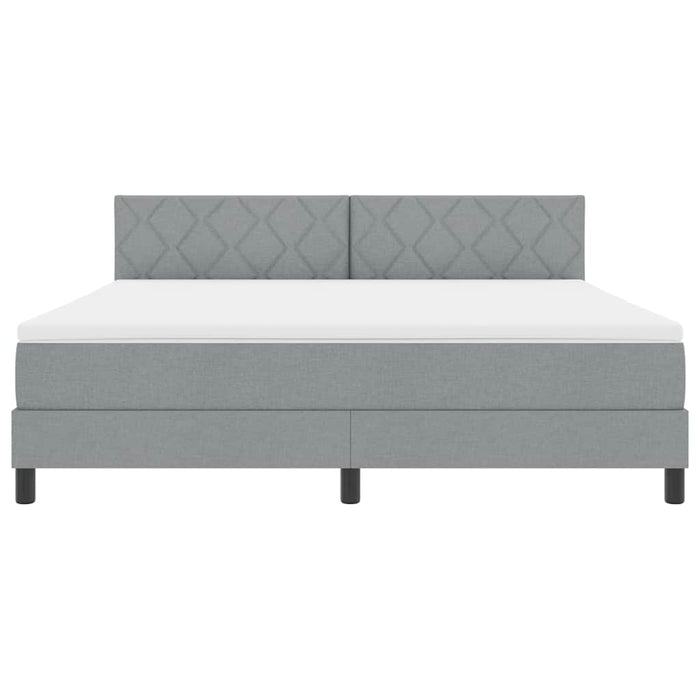 Pat cu arcuri cu headboard Gri deschis 180 x 200 cm țesătură WALTI