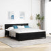 Pat cu arcuri cu headboard Manual Negru 180 x 200 cm țesătură - WALTI WALTI