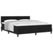 Pat cu arcuri cu headboard Manual Negru 180 x 200 cm țesătură - WALTI WALTI