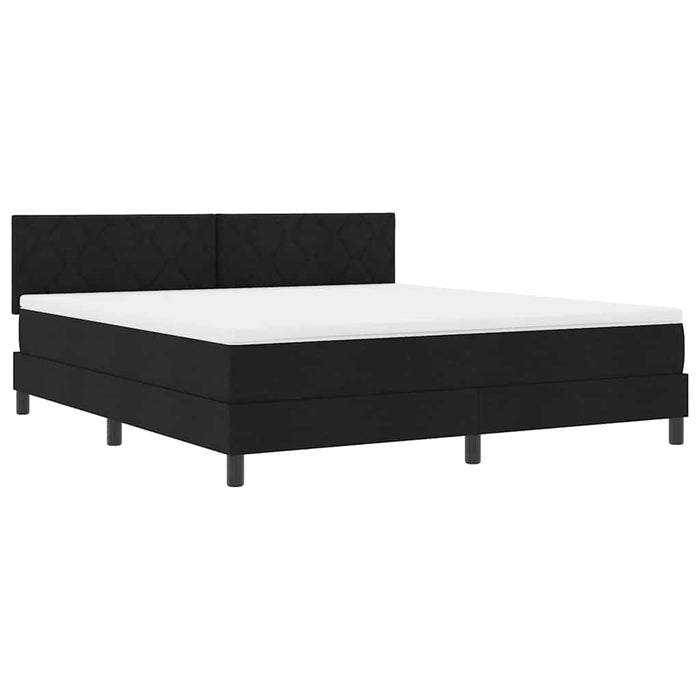 Pat cu arcuri cu headboard Manual Negru 180 x 200 cm țesătură - WALTI WALTI