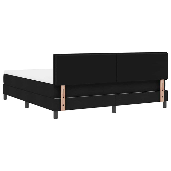 Pat cu arcuri cu headboard Manual Negru 180 x 200 cm țesătură - WALTI WALTI