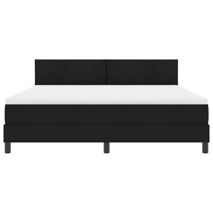 Pat cu arcuri cu headboard Manual Negru 180 x 200 cm țesătură - WALTI WALTI