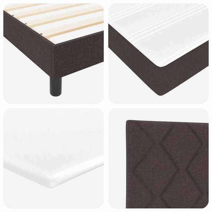 Pat cu arcuri cu pernă Manual Maro închis 180 x 200 cm țesătură WALTI
