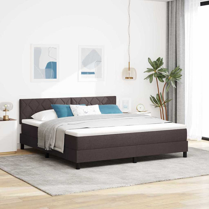 Pat cu arcuri cu pernă Manual Maro închis 180 x 200 cm țesătură WALTI