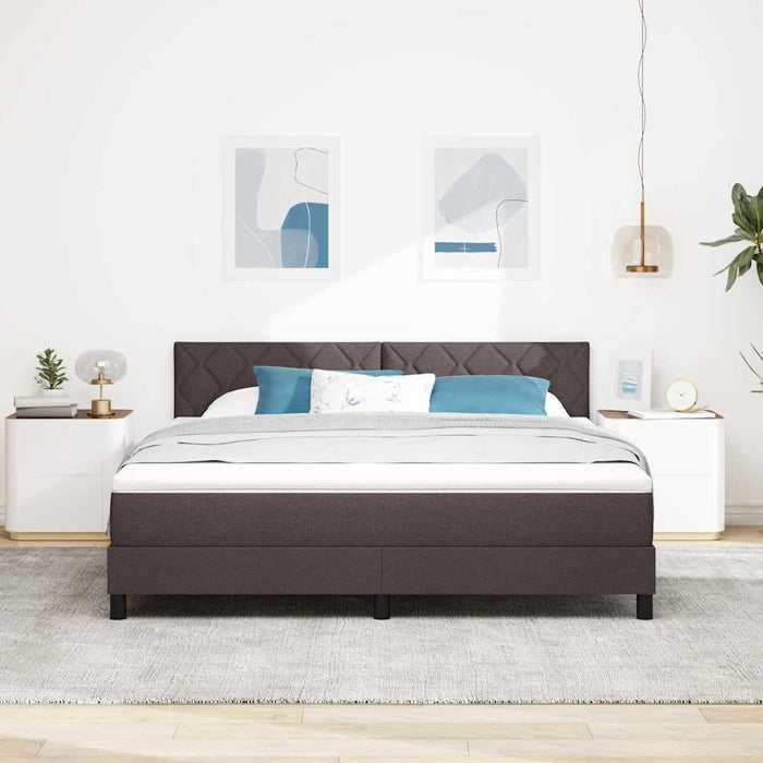 Pat cu arcuri cu pernă Manual Maro închis 180 x 200 cm țesătură WALTI