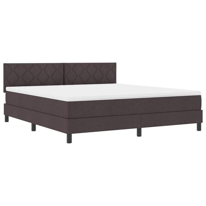 Pat cu arcuri cu pernă Manual Maro închis 180 x 200 cm țesătură WALTI
