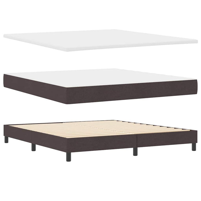 Pat cu arcuri cu pernă Manual Maro închis 180 x 200 cm țesătură WALTI