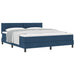 Pat cu arcuri cu headboard albastru 180 x 200 cm țesătură - WALTI WALTI