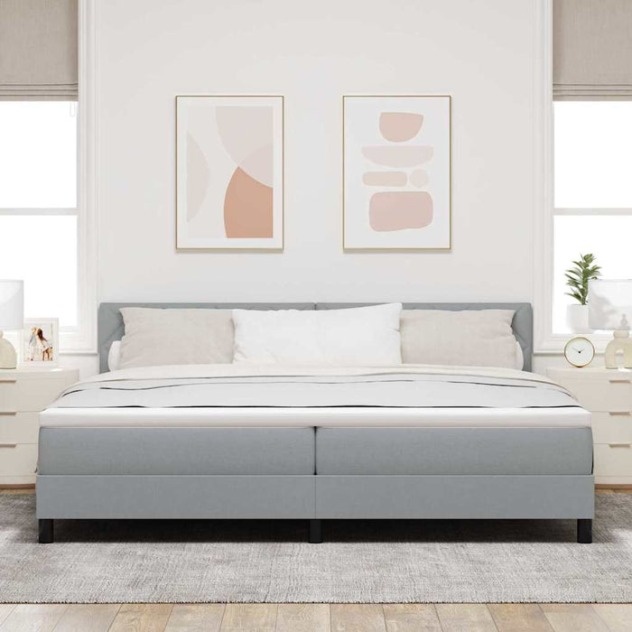 Pat cu arcuri cu saltea Gri deschis 200 x 200 cm țesătură - WALTI WALTI