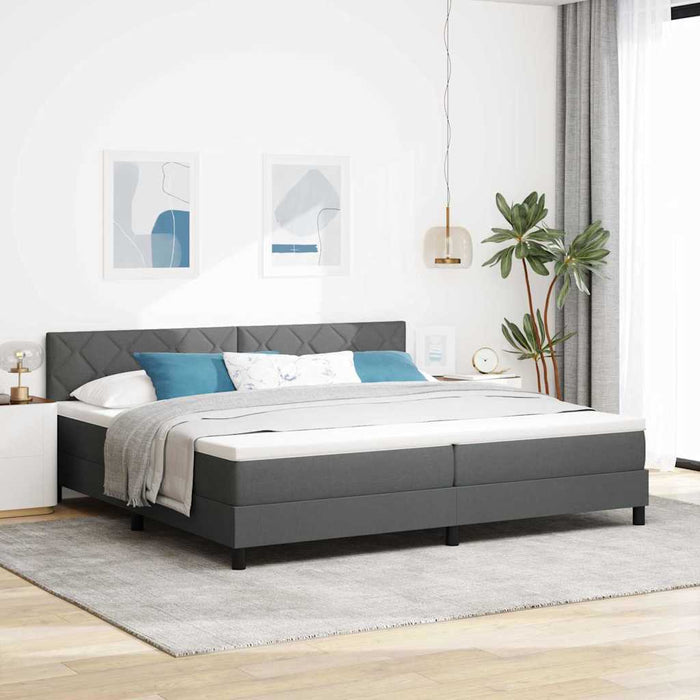 Pat cu arcuri cu pernă Manual Gri închis 200 x 200 cm țesătură - WALTI WALTI