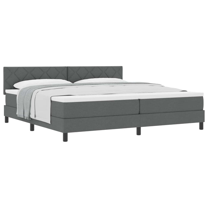 Pat cu arcuri cu pernă Manual Gri închis 200 x 200 cm țesătură - WALTI WALTI