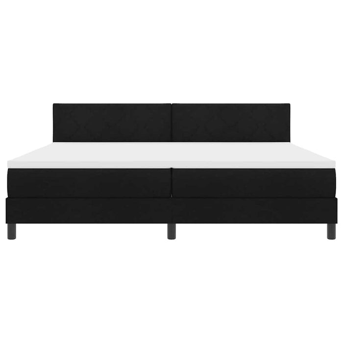Pat cu arcuri cu saltea Negru 200 x 200 cm țesătură - WALTI WALTI