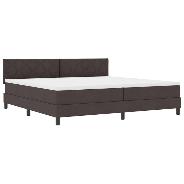 Pat cu arcuri cu saltea Maro închis 200 x 200 cm țesătură - WALTI WALTI
