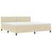 Pat cu arcuri cu saltea cu headboard Crem 200 x 200 cm țesătură - WALTI WALTI