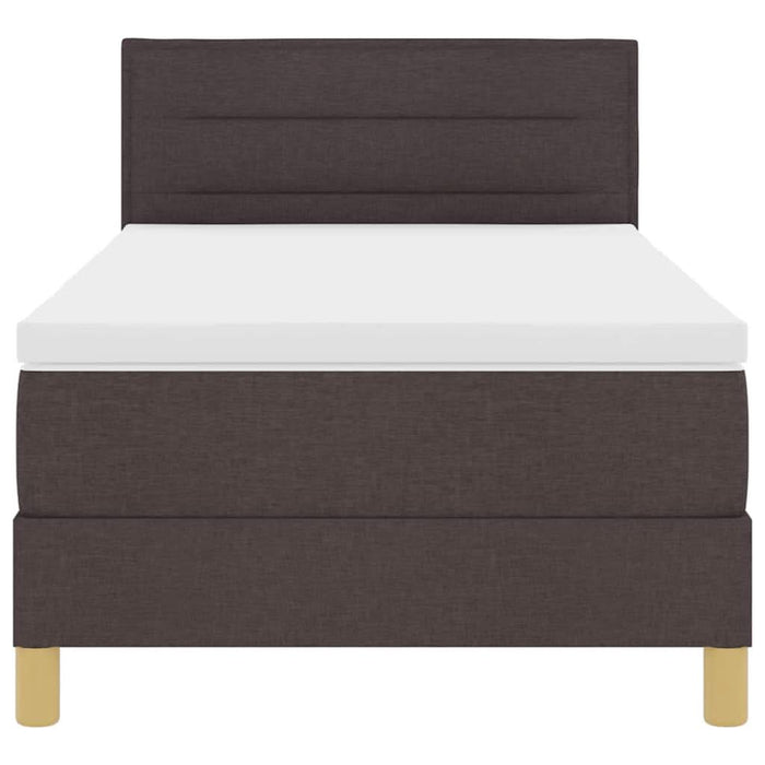Pat boxspring cu saltea Maro închis 80 x 200 cm țesătură - WALTI WALTI