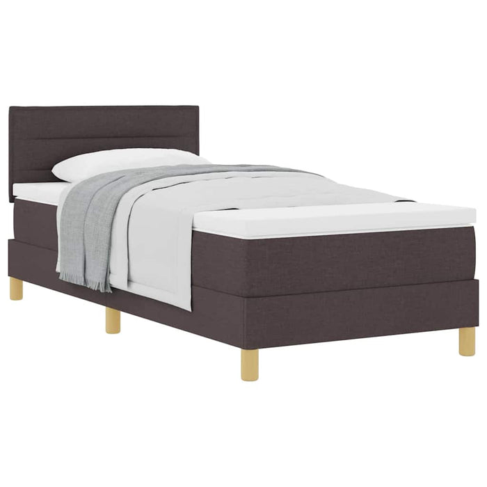 Pat boxspring cu saltea Maro închis 80 x 200 cm țesătură - WALTI WALTI