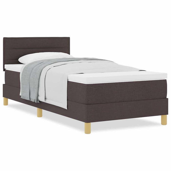 Pat boxspring cu saltea Maro închis 80 x 200 cm țesătură - WALTI WALTI