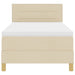 Pat cu arcuri cu saltea cu headboard Crem 90 x 190 cm țesătură - WALTI WALTI