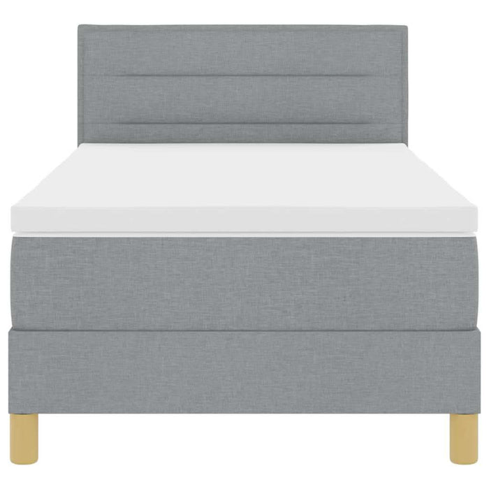 Pat boxspring cu saltea Gri deschis 90 x 200 cm țesătură - WALTI WALTI