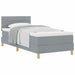 Pat boxspring cu saltea Gri deschis 90 x 200 cm țesătură - WALTI WALTI