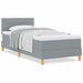 Pat boxspring cu saltea Gri deschis 90 x 200 cm țesătură - WALTI WALTI