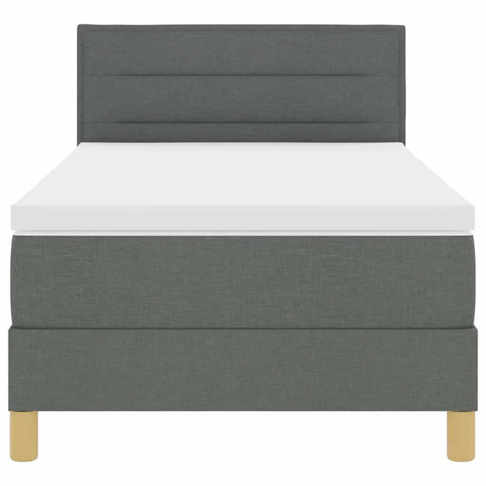 Pat boxspring cu saltea Gri închis 90 x 200 cm țesătură - WALTI WALTI