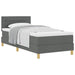 Pat boxspring cu saltea Gri închis 90 x 200 cm țesătură - WALTI WALTI