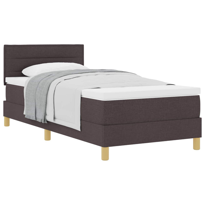 Pat cu arcuri cu saltea Maro închis 90 x 200 cm țesătură - WALTI WALTI