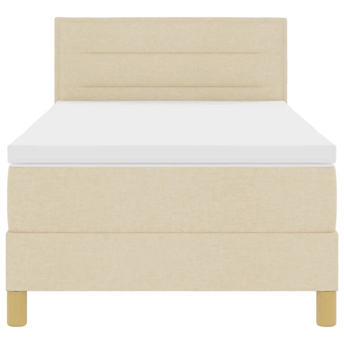 Pat boxspring cu saltea cu saltea Crem 90 x 200 cm țesătură - WALTI WALTI
