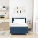 Pat boxspring cu saltea albastru 100 x 200 cm țesătură - WALTI WALTI