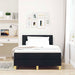 Pat boxspring cu saltea cu saltea Negru 120 x 190 cm țesătură - WALTI WALTI