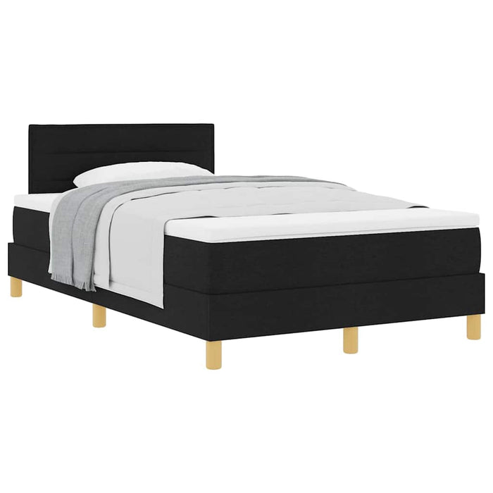 Pat boxspring cu saltea cu saltea Negru 120 x 200 cm țesătură - WALTI WALTI